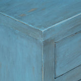 Bedside Table Solid Mango Wood 40x30x50 cm Blue - Extra Image