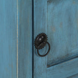 Bedside Table Solid Mango Wood 40x30x50 cm Blue - Extra Image