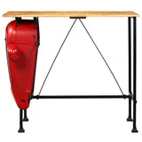 Tractor Bar Table Solid Mango Wood Red 60x120x107 cm - Side View