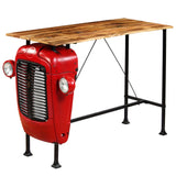 Tractor Bar Table Solid Mango Wood Red 60x150x107 cm - Front View