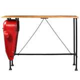 Tractor Bar Table Solid Mango Wood Red 60x150x107 cm - Side View