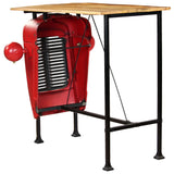 Tractor Bar Table Solid Mango Wood Red 60x150x107 cm - Top-Down View