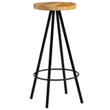 Bar Chairs 2 pcs Solid Mango Wood - Low Angle