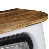 Truck Sideboard Solid Mango Wood White - Side View