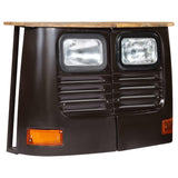 Truck Sideboard Solid Mango Wood Dark Grey - Front View