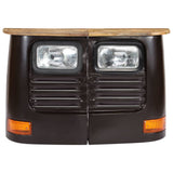 Truck Sideboard Solid Mango Wood Dark Grey - Side View