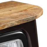 Truck Sideboard Solid Mango Wood Dark Grey - Close-Up Angle