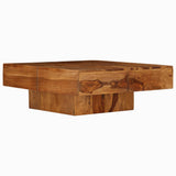 Coffee Table 80x80x30 cm Solid Wood Acacia - Front View