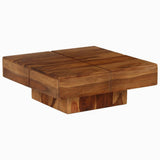 Coffee Table 80x80x30 cm Solid Wood Acacia - Rear View