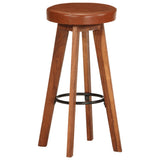 Bar Chairs 2 pcs Real Leather and Solid Acacia Wood - Side View