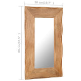 Cosmetic Mirror 50x80 Cm Solid Acacia Wood - 45-Degree Angle