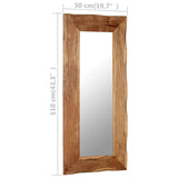 Cosmetic Mirror 50x110 cm Solid Acacia Wood - 45-Degree Angle