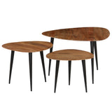 Coffee Table Set 3 Pieces Solid Acacia Wood