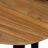 Coffee Table Set 3 Pieces Solid Acacia Wood - Close-Up Angle