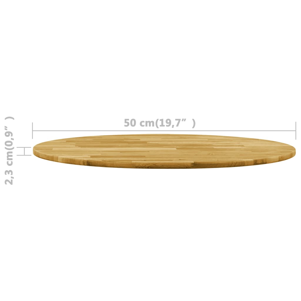 Table Top Solid Oak Wood Round 23 mm 500 mm
