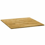 Table Top Solid Oak Wood Square 23 mm 80x80 cm - Front View