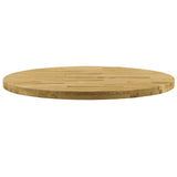 Table Top Solid Oak Wood Round 44 mm 900 mm - Front View