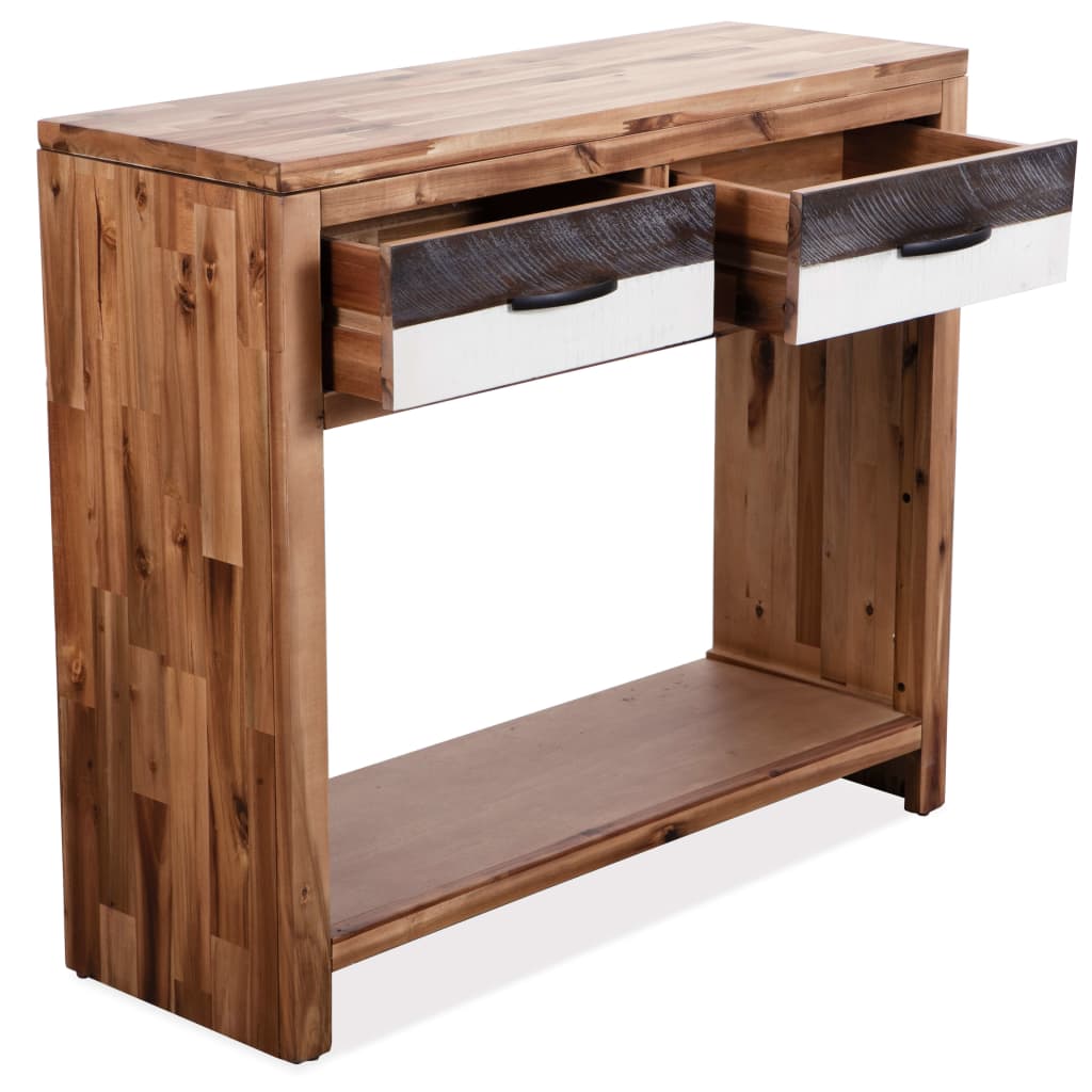 Console Table Solid Acacia Wood 86x30x75 Cm Natural