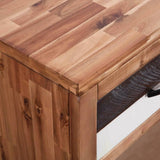 Console Table Solid Acacia Wood 86x30x75 cm - Rear View
