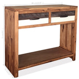 Console Table Solid Acacia Wood 86x30x75 cm - Close-Up Angle