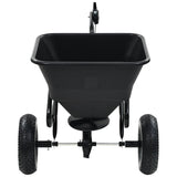 Tow Behind Salt Spreader PVC and Steel 125x74x79 cm 45 L - Rear View