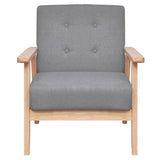 Sofa Set 2 Pieces Fabric Light Grey