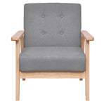 Sofa Set 2 Pieces Fabric Light Grey