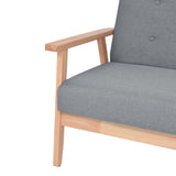 Sofa Set 2 Pieces Fabric Light Grey - Rear View