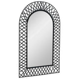 Wall Mirror Arched 50x80 cm Black - Front View
