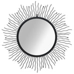 Wall Mirror Sunburst 80 cm Black