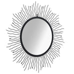 Wall Mirror Sunburst 80 cm Black