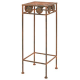 Plant Stand Set 3 Pieces Vintage Style Metal Rusty - Front View