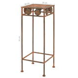 Plant Stand Set 3 Pieces Vintage Style Metal Rusty - Low Angle