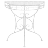 Side Table Vintage Style Half Round Metal 72x36x74 cm Silver