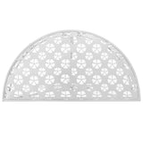 Side Table Vintage Style Half Round Metal 72x36x74 cm Silver
