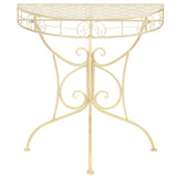 Side Table Vintage Style Half Round Metal 72x36x74 cm Gold - Front View