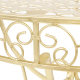 Side Table Vintage Style Half Round Metal 72x36x74 cm Gold - 45-Degree Angle
