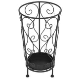 Umbrella Stand Vintage Style Metal 26x46 cm Black - Front View