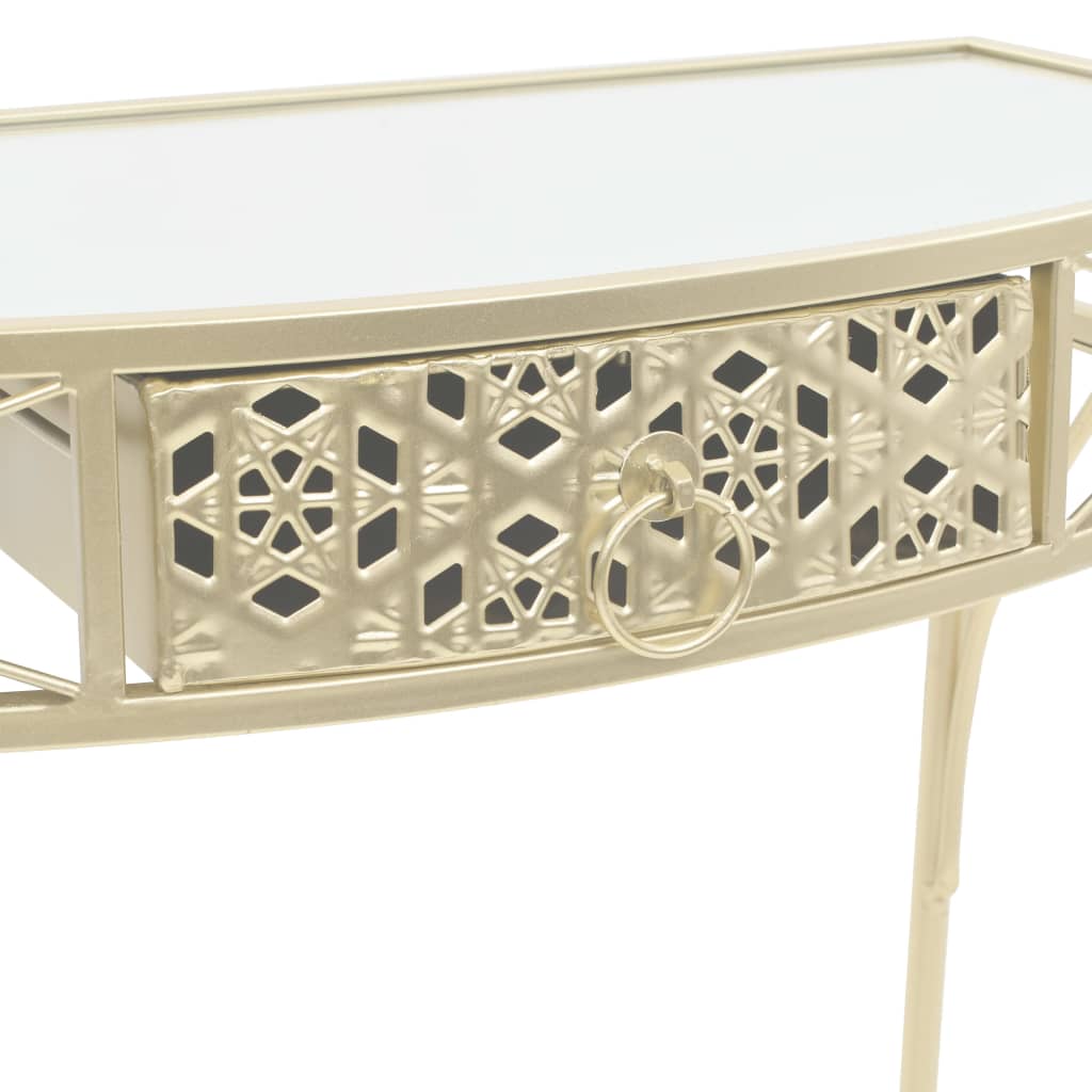 Side Table French Style Metal 82x39x76 Cm Gold