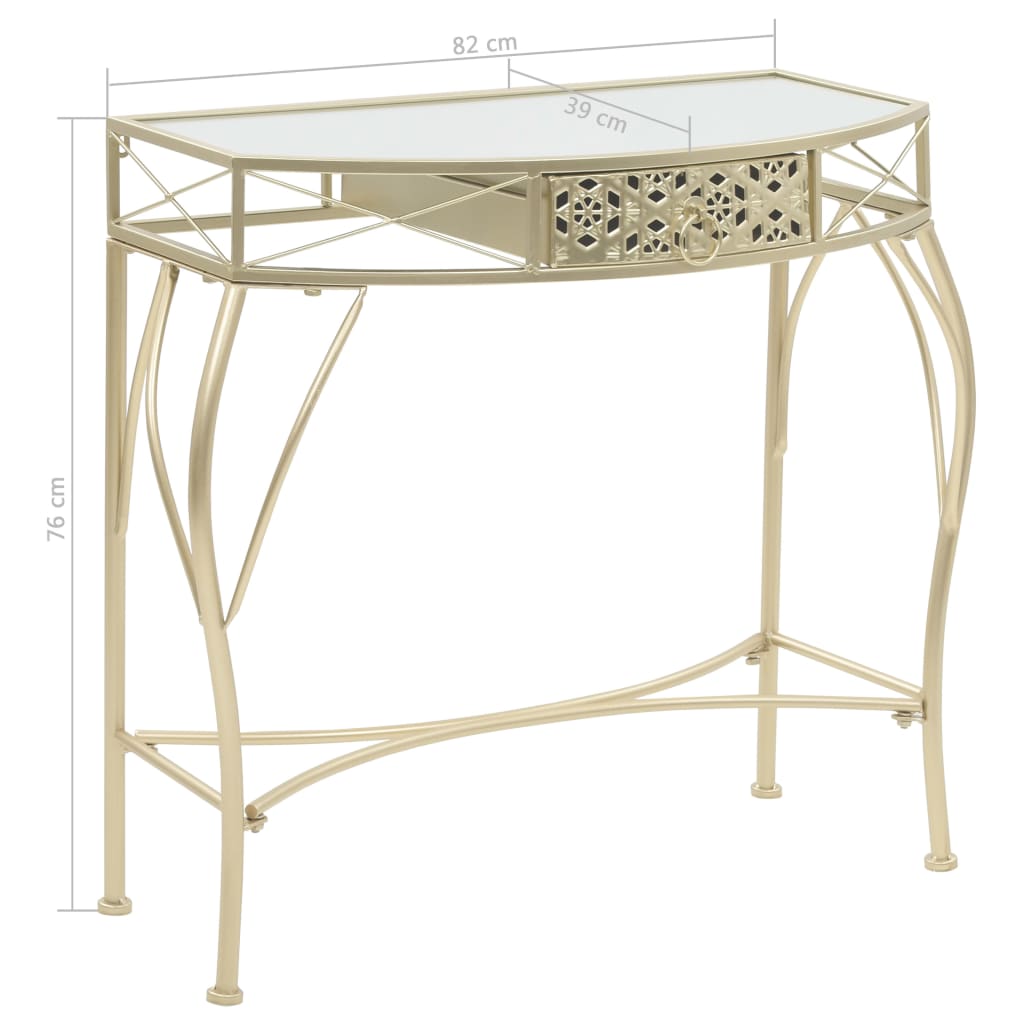 Side Table French Style Metal 82x39x76 Cm Gold