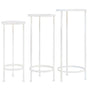 Plant Stand Set 3 Pieces Vintage Style Metal Antique White