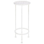 Plant Stand Set 3 Pieces Vintage Style Metal Antique White
