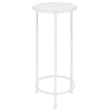 Plant Stand Set 3 Pieces Vintage Style Metal Antique White - Top-Down View