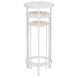 Plant Stand Set 3 Pieces Vintage Style Metal Antique White
