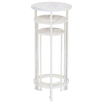 Plant Stand Set 3 Pieces Vintage Style Metal Antique White