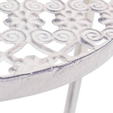 Plant Stand Set 3 Pieces Vintage Style Metal Antique White - Close-Up Angle