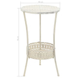 Bistro Table Vintage Style Round Metal 40x70 cm White - Rear View