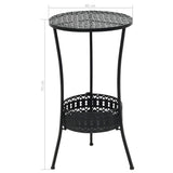 Bistro Table Black 40x70 cm Metal - Rear View