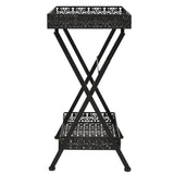 Folding Tea Table Vintage Style Metal 58x35x72 cm Black