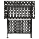 Folding Tea Table Vintage Style Metal 58x35x72 cm Black - Top-Down View